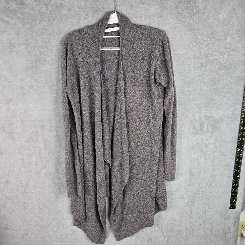 Barefoot Dreams Bamboo Chic Lite Asymmetrical Draped Cardigan - Gray, S/M